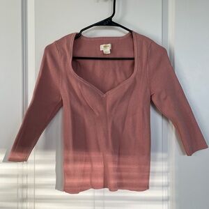 Anthropologie Maeve Dusty Rose Knit Top